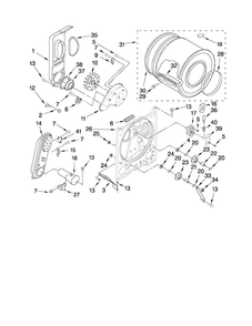 Bulkhead Parts Diagram and Parts List for 11071252012  Kenmore Dryer