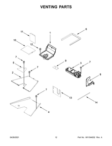 Venting Parts Diagram and Parts List for KFGC558JPA02  Whirlpool Range