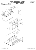DOOR AND PANEL PARTS Diagram and Parts List for KUDB03CTBS0  KitchenAid Dishwasher