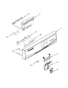Control Panel And Latch Parts Diagram and Parts List for WDF111PABW4  Whirlpool Dishwasher