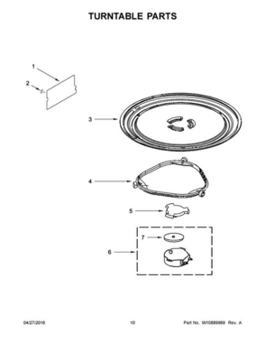06 - Turntable Parts Diagram and Parts List for YWMH31017AB4  Whirlpool Microwave