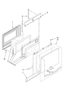 Door Parts Diagram and Parts List for KERS807SSS02  KitchenAid Range