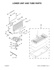 Lower Unit And Tube Parts Diagram and Parts List for KBBR206EPA01  KitchenAid Refrigerator