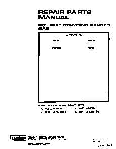 Front Cover Diagram and Parts List for F4357W1  Roper Range