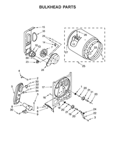 Bulkhead Parts Diagram and Parts List for 11071402312  Kenmore Dryer