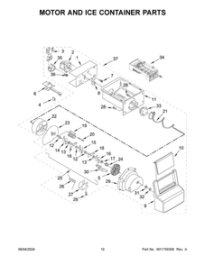 06 - Motor And Ice Container Parts Diagram and Parts List for ASI2175GRS10  Whirlpool Refrigerator