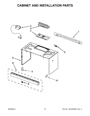 07 - CABINET AND INSTALLATION PARTS Diagram and Parts List for YMMV4203WB3  Whirlpool Microwave Oven Combo