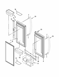 Refrigerator Door Diagram and Parts List for 59679322015  Kenmore Refrigerator