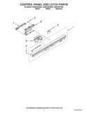 CONTROL PANEL AND LATCH PARTS Diagram and Parts List for KUDC10FXSS3  KitchenAid Dishwasher