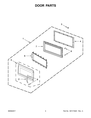 03 - DOOR PARTS Diagram and Parts List for WMH53520CE6  Whirlpool Microwave Oven Combo