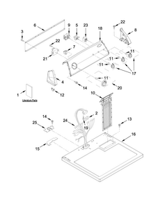 Top And Console Parts Diagram and Parts List for 1CWED4900DW0  Whirlpool Dryer