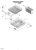 DISHRACK PARTS, OPTIONAL PARTS (NOT INCLUDED) Diagram and Parts List for IUD4000RQ0  Whirlpool Dishwasher