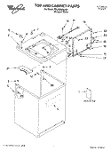 TOP AND CABINET, LITERATURE Diagram and Parts List for 7MLSQ8000JQ4  Whirlpool Washer