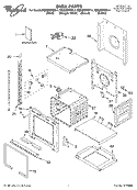 OVEN, LITERATURE Diagram and Parts List for RBS305PDB14  Whirlpool Wall Oven