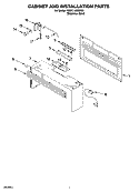 CABINET AND INSTALLATION PARTS Diagram and Parts List for YMH1150XMS0  Whirlpool Microwave