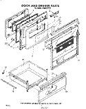 DOOR AND DRAWER Diagram and Parts List for RHM973PP0  Whirlpool Range