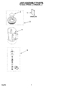 JAR ASSEMBLY PARTS Diagram and Parts List for 4KPCB348SPM0  KitchenAid Blender