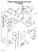 FREEZER LINER AND AIR FLOW PARTS Diagram and Parts List for KSSP48QTS02  KitchenAid Refrigerator
