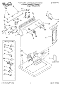 TOP AND CONSOLE, LIT/OPTIONAL Diagram and Parts List for LGR5600JT1  Whirlpool Dryer