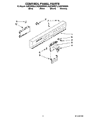 CONTROL PANEL PARTS Diagram and Parts List for KUDP02IRWH4  KitchenAid Dishwasher
