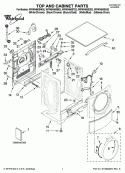 TOP AND CABINET PARTS Diagram and Parts List for WFW9400ST02  Whirlpool Washer