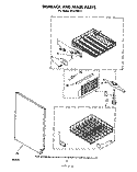 DISHRACK AND PANEL Diagram and Parts List for SHU70052  Whirlpool Dishwasher