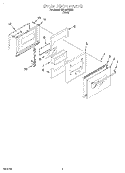 OVEN DOOR Diagram and Parts List for SB100PEDB4  Whirlpool Range