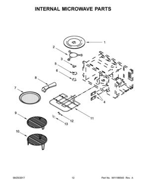 07 - INTERNAL MICROWAVE PARTS Diagram and Parts List for JMW3430HS00  Whirlpool 