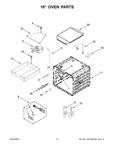 18 Inch Oven Parts Diagram and Parts List for KFGC558JMB02  Whirlpool Range