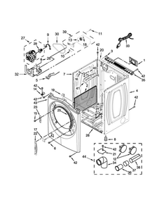 Cabinet Parts Diagram and Parts List for WGD7505FW0  Whirlpool Dryer
