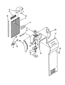 Air Flow Diagram and Parts List for GD22DFXFT0  Whirlpool Refrigerator