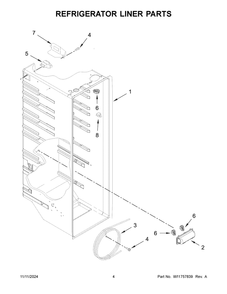 03 - Refrigerator Liner Parts Diagram and Parts List for WRS321SDHZ13  Whirlpool Refrigerator