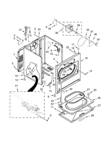 Cabinet Parts Diagram and Parts List for WGD4916FW0  Whirlpool Dryer