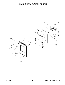 18-In Oven Door Parts Diagram and Parts List for KFGC558JBK05  KitchenAid Range