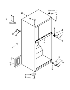 Cabinet Parts Diagram and Parts List for W8TXNGMBQ01  Whirlpool Refrigerator