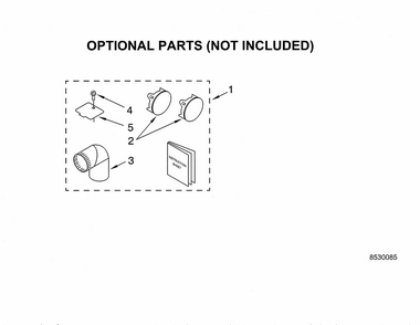 Optional Parts (not Included) Diagram and Parts List for 11072182103  Kenmore Dryer