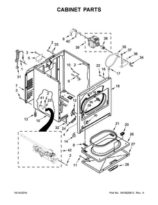 Cabinet Parts Diagram and Parts List for 4GWGD4815FW0  Whirlpool Dryer