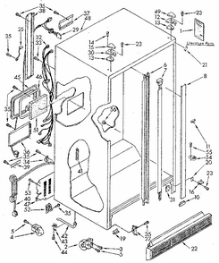 Cabinet Diagram and Parts List for 1068592511 SKR601W0 Kenmore Refrigerator