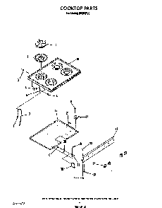 Cook Top Diagram and Parts List for H8858*0  Roper Range