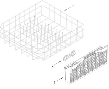 Lower Rack Parts Diagram and Parts List for MDTS7024SZ0  Whirlpool Dishwasher