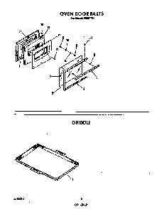 Oven Door Diagram and Parts List for F6857*0  Roper Range