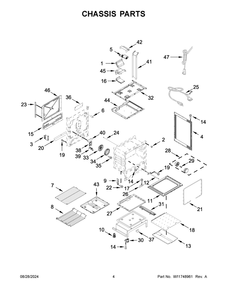 03 - Chassis Parts Diagram and Parts List for WEGA25H0HZ6  Whirlpool Range