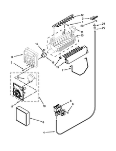 Icemaker Parts Diagram and Parts List for 5WRS25FDBF02  Whirlpool Refrigerator