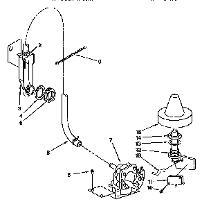 Fill And Overfill Diagram and Parts List for KUDI23HBW0  KitchenAid Dishwasher
