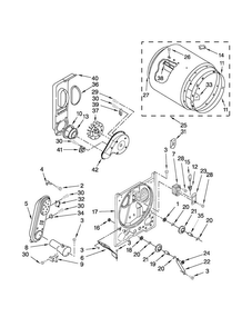 Bulkhead Parts Diagram and Parts List for 11071202015  Kenmore Dryer