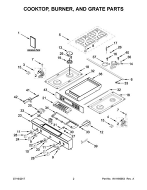 Part Location Diagram of W10896326 Whirlpool BEZEL-KNOB