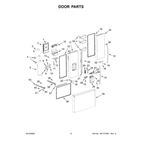 Part Location Diagram of W11768421 Whirlpool FASCIA