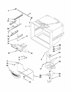 Freezer Liner Parts Diagram and Parts List for 59679522014  Kenmore Refrigerator