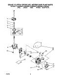BRAKE, CLUTCH, GEARCASE, MOTOR & PUMP Diagram and Parts List for 3LA5800XSW0  Whirlpool Washer