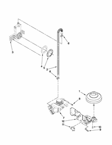 Fill, Drain And Overfill Parts Diagram and Parts List for 66517742K015  Kenmore Dishwasher